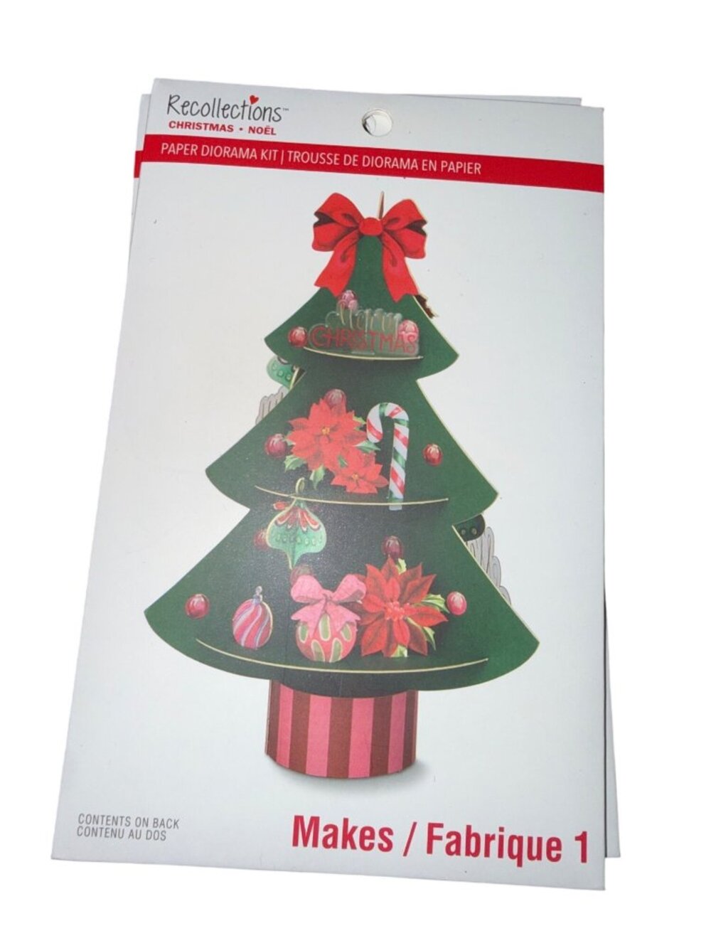 Recollections Christmas Paper Diorama Kit Tree Design 5" x 3.25" Includes Cardst